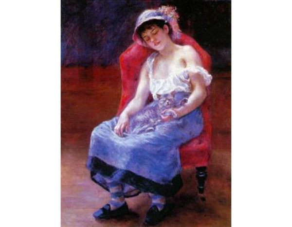 Sleeping Girl Aka Girl With A Cat Painting