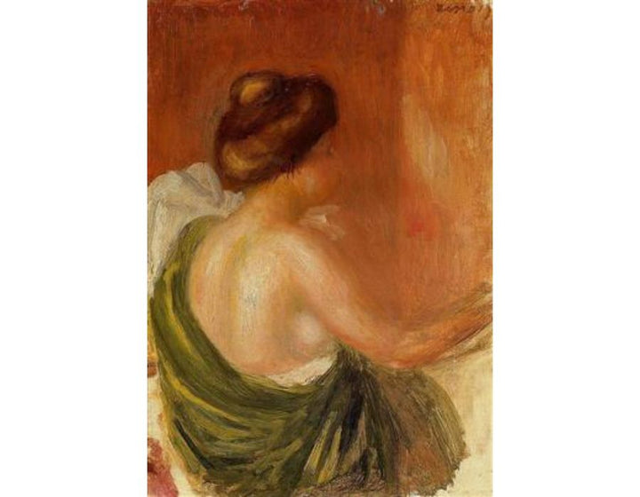 Seated Woman In A Green Robe by Pierre Auguste Renoir