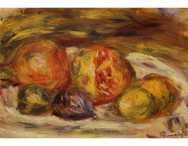 Still Life Pomegranate Figs And Apples by Pierre Auguste Renoir
