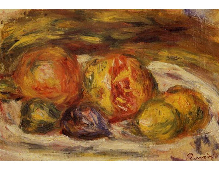Still Life Pomegranate Figs And Apples by Pierre Auguste Renoir