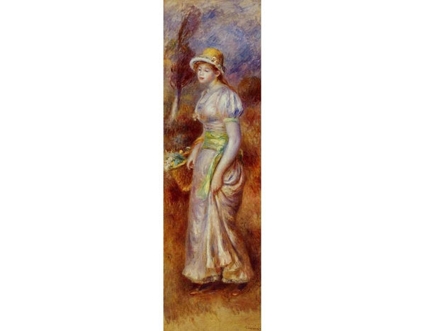 Woman With A Basket Of Flowers by Pierre Auguste Renoir