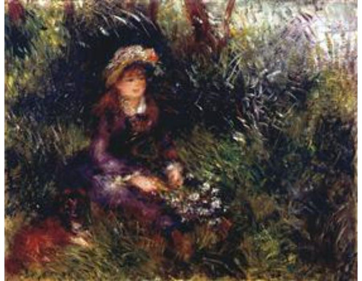 Madame Renoir With A Dog Painting