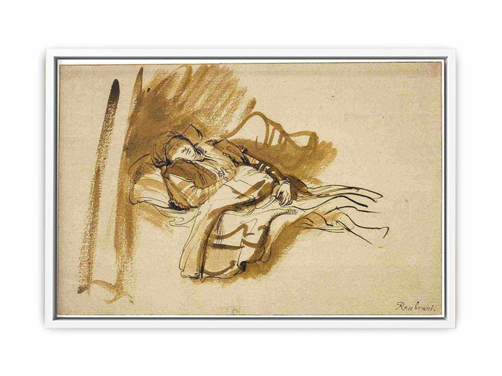 Saskia Asleep In Bed
 Painting