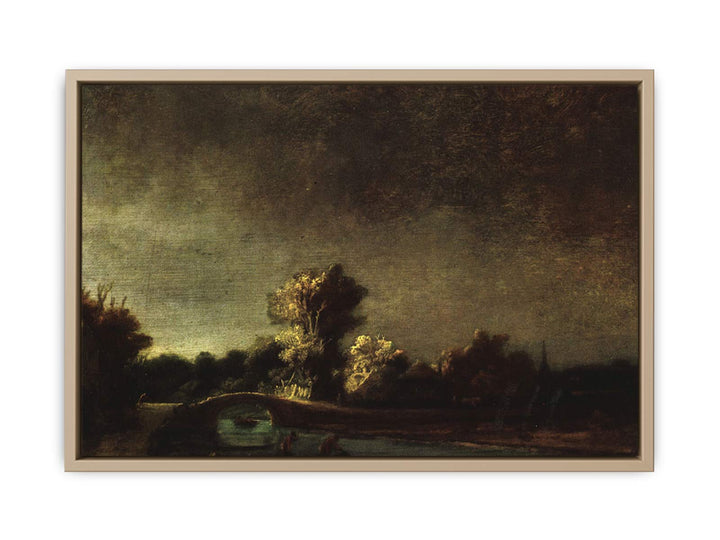 Landscape with a Stone Bridge c. 1637 Painting