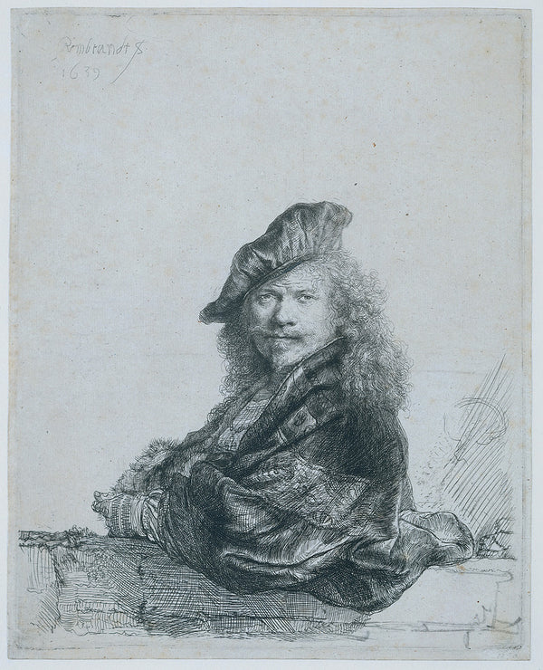 Self-Portrait Leaning On A Stone Sill 