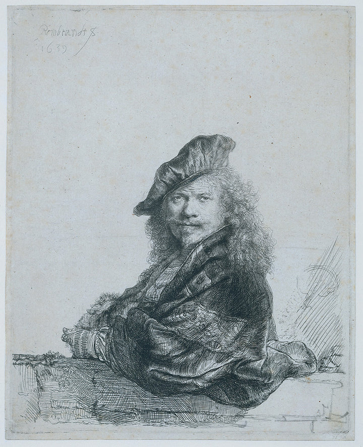 Self-Portrait Leaning On A Stone Sill 