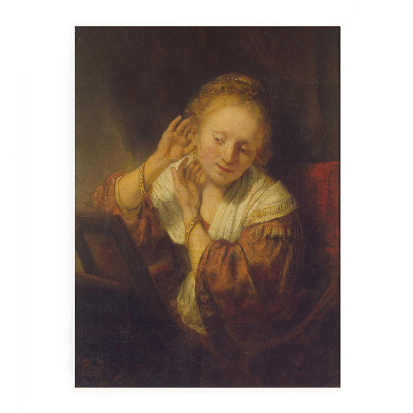A Young Woman Trying on Earings Painting