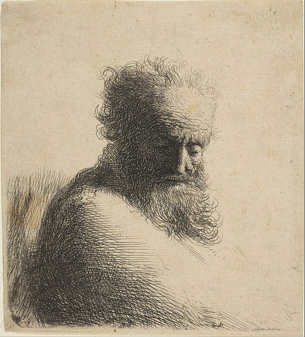 Bust Of An Old Bearded Man, Looking Down, Three Quarters Right 