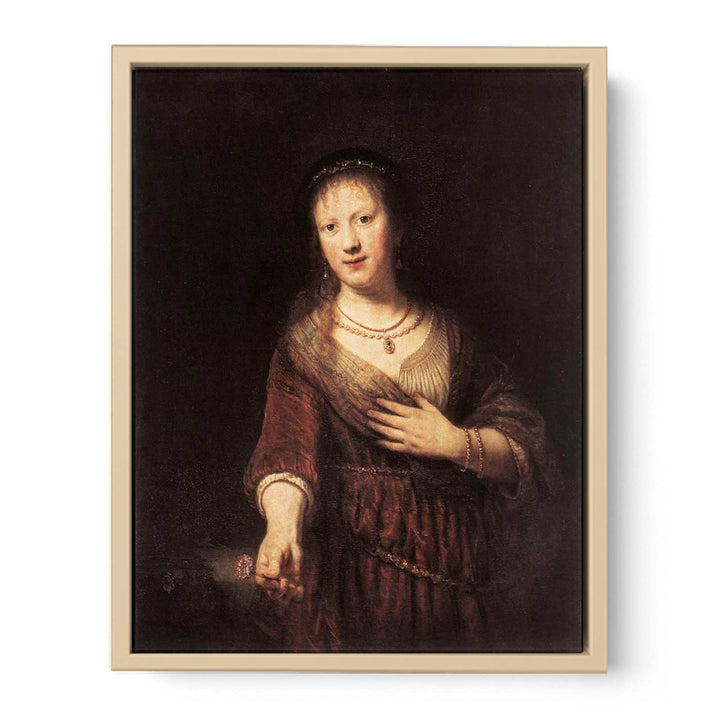 Portrait of Saskia with a Flower 1641
 Painting