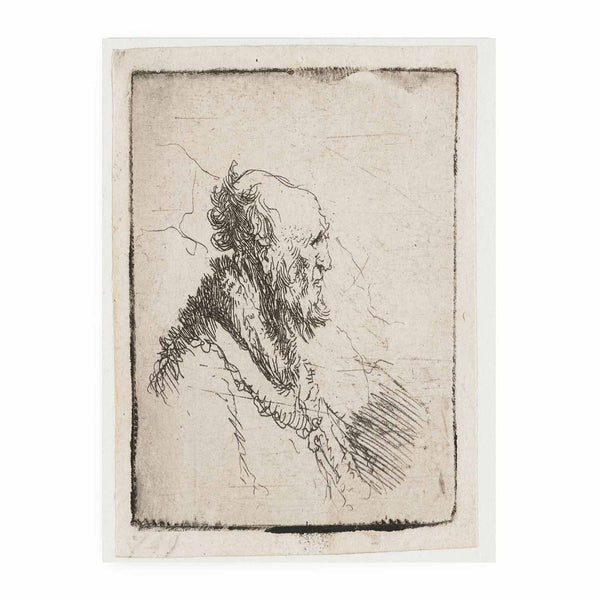 A bald old Man with a short Beard, in Profile Right Painting