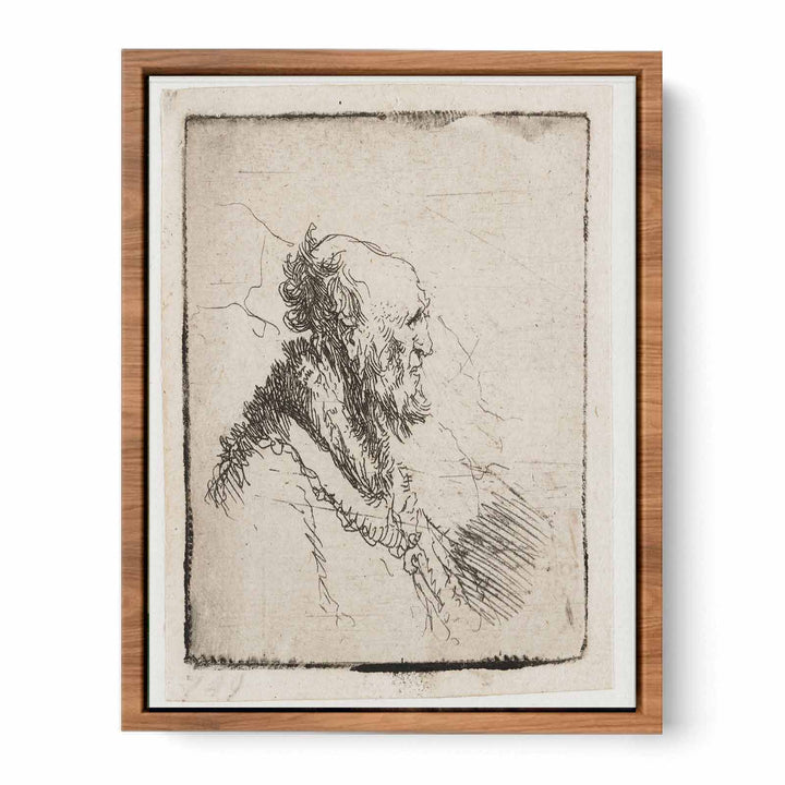 A bald old Man with a short Beard, in Profile Right Painting