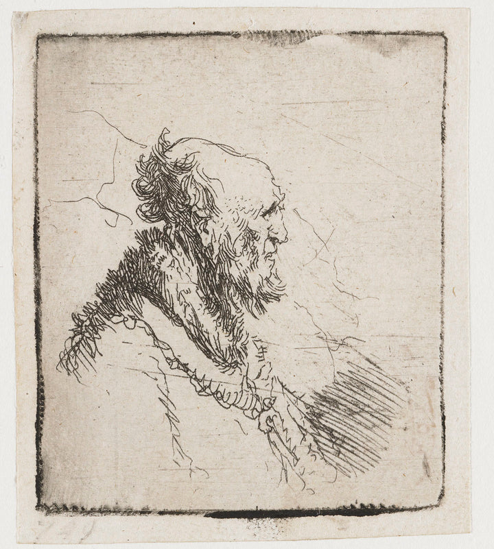 A bald old Man with a short Beard, in Profile Right 