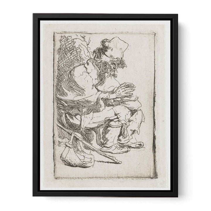 A Beggar seated warming his Hands at a Chafing Dish Painting