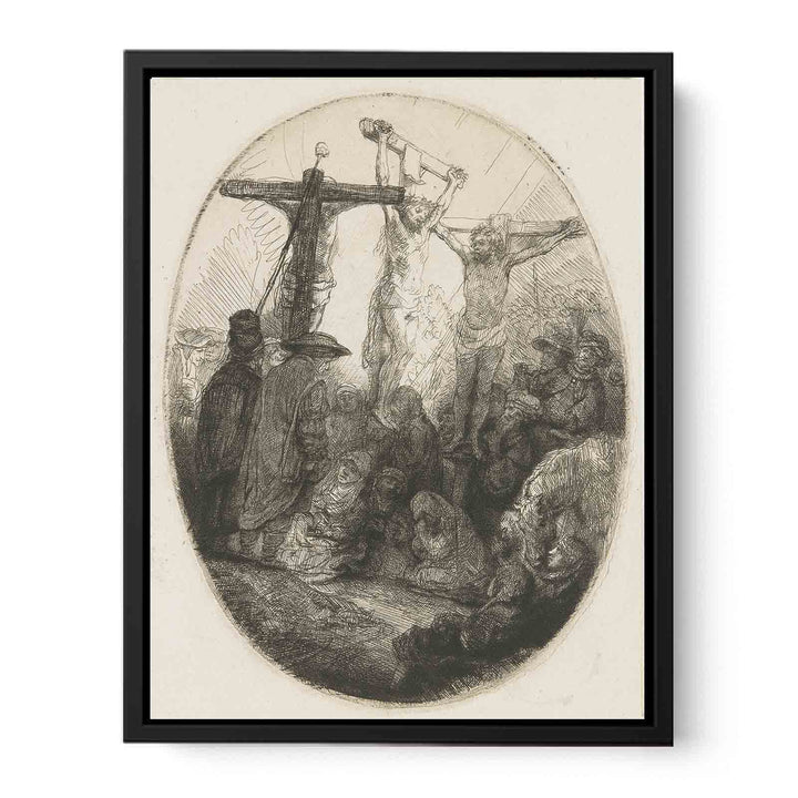 Christ crucified between the two Thieves An oval Plate
 Painting