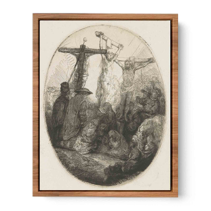 Christ crucified between the two Thieves An oval Plate
 Painting