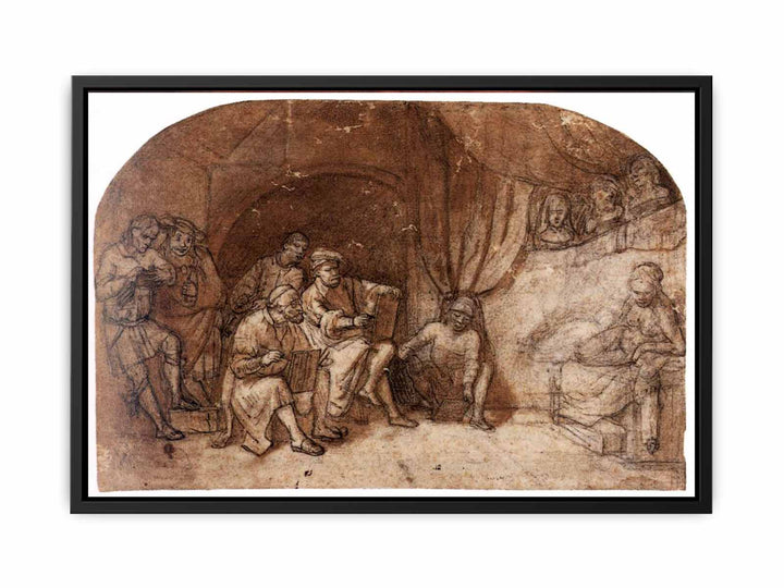 Drawing from the Nude Model in Rembrandt's Studio
 Painting