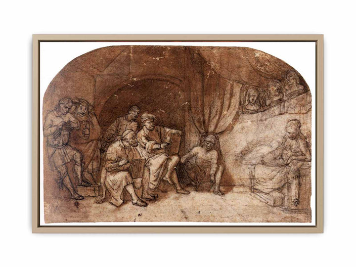 Drawing from the Nude Model in Rembrandt's Studio
 Painting