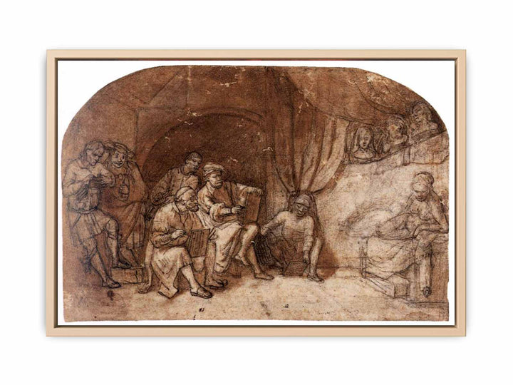 Drawing from the Nude Model in Rembrandt's Studio
 Painting