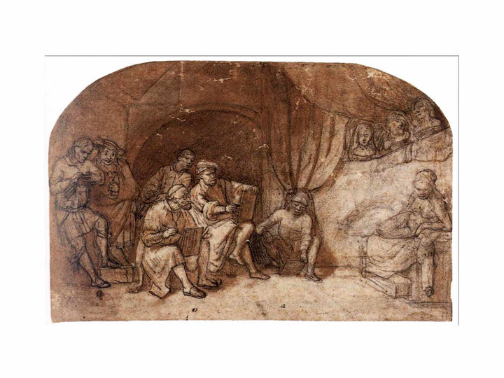 Drawing from the Nude Model in Rembrandt's Studio
 Painting