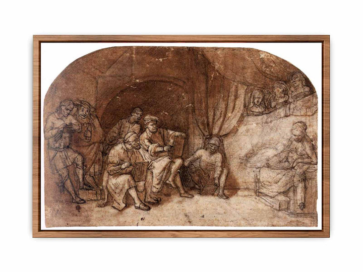 Drawing from the Nude Model in Rembrandt's Studio
 Painting