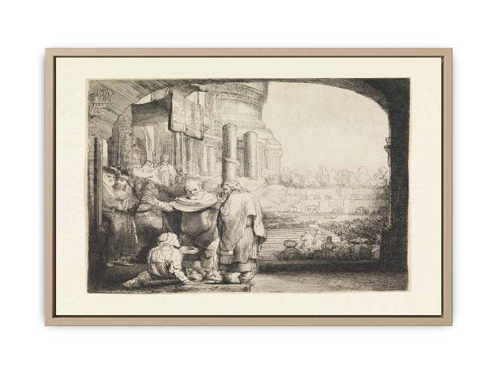 Peter and John healing the Cripple at the Gate of the Temple
 Painting