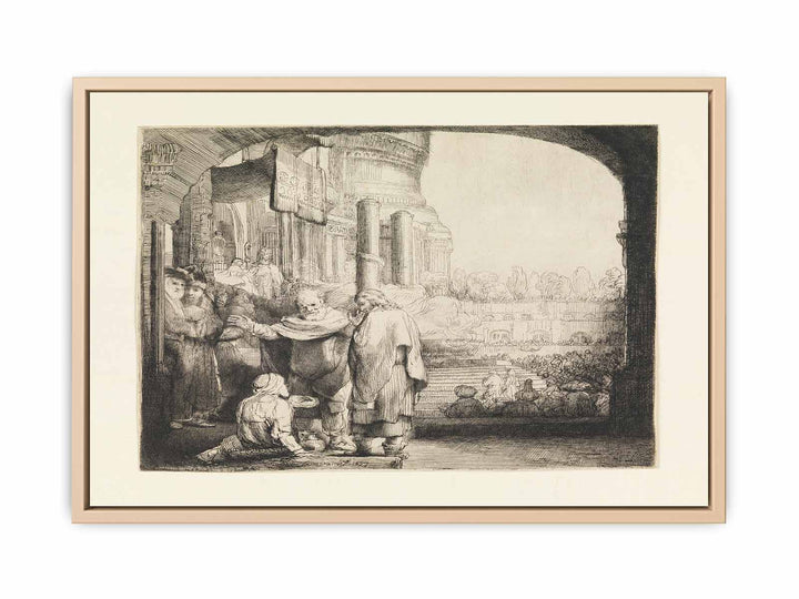 Peter and John healing the Cripple at the Gate of the Temple
 Painting