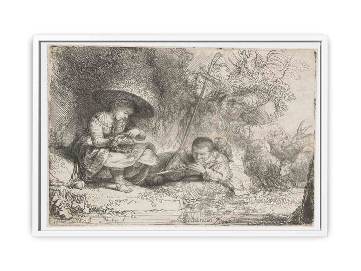 The Flute Player Painting