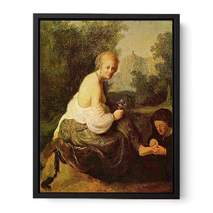 Bathsheba at her toilet, seen by King David Painting