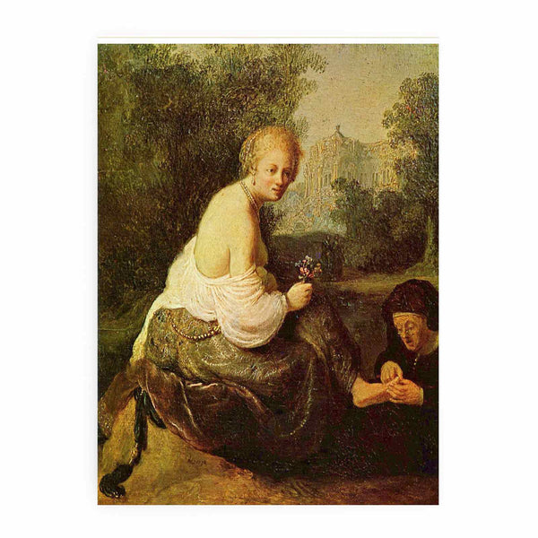 Bathsheba at her toilet, seen by King David Painting