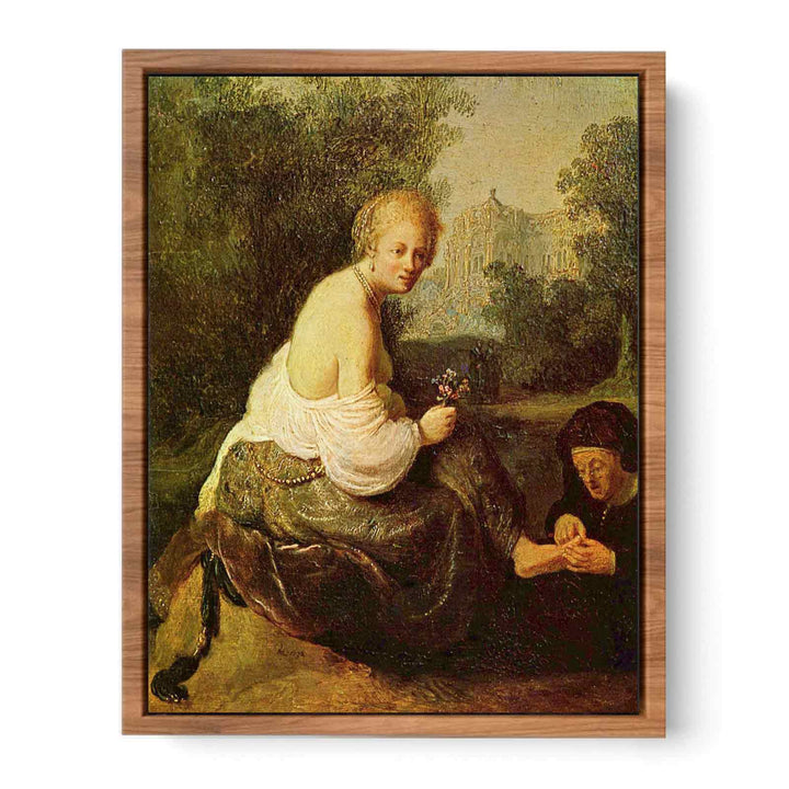 Bathsheba at her toilet, seen by King David Painting