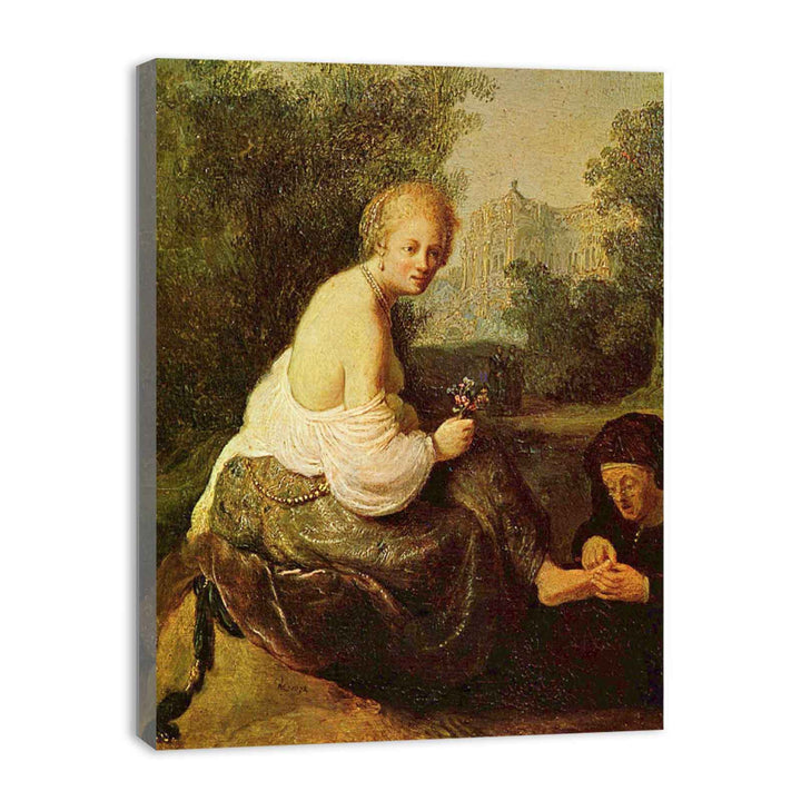 Bathsheba at her toilet, seen by King David Painting