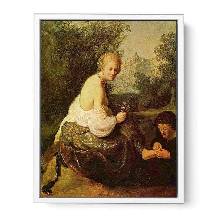 Bathsheba at her toilet, seen by King David Painting
