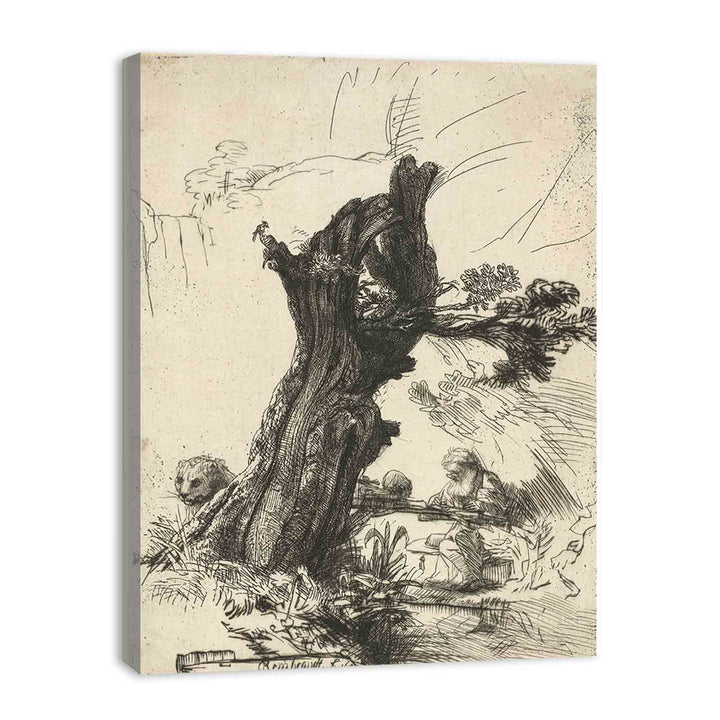 Saint Jerome beside a Pollard Willow
 Painting
