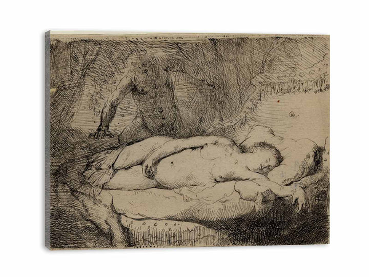 Jupiter and Antiope Small plate Painting