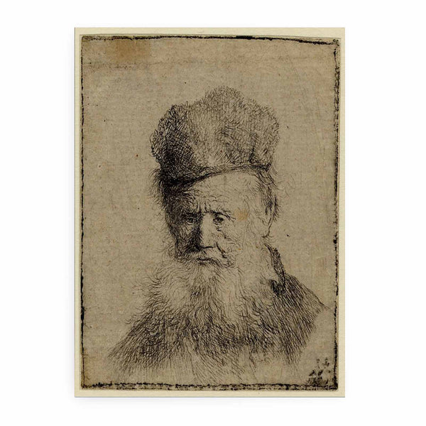 Bust Of An Old Man With A Fur Cap And Flowing Beard, Nearly Full Face, Eyes Direct
 Painting
