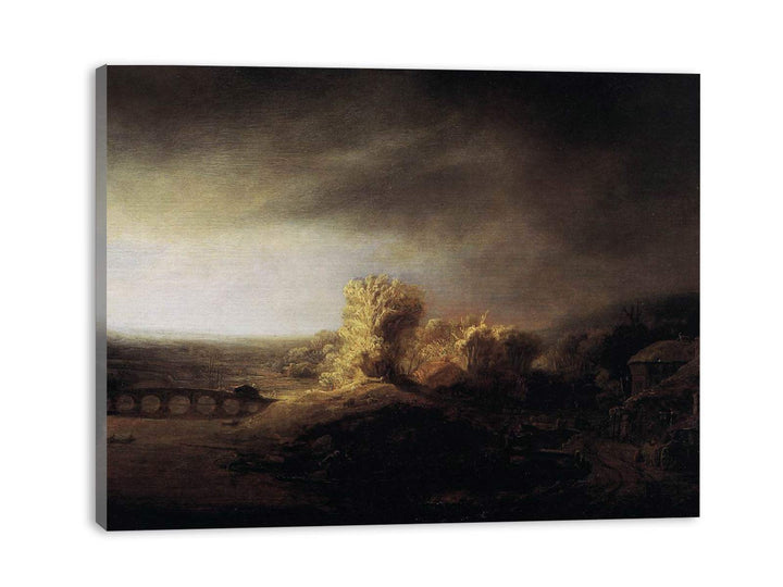 Landscape with a Long Arched Bridge
 Painting
