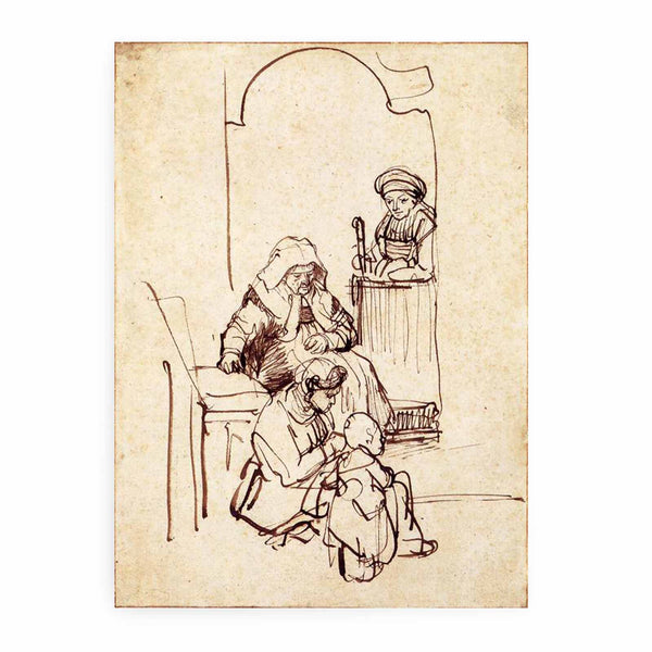 Three Women and a Child at the Door
 Painting