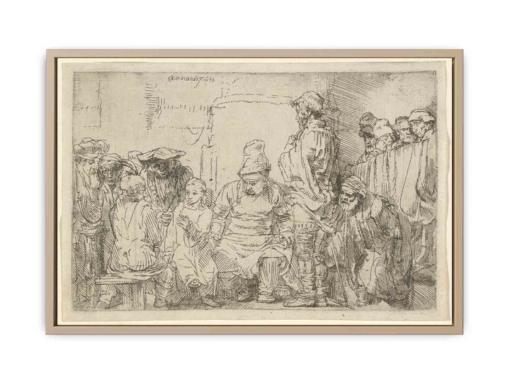 Christ seated disputing with the Doctors Painting