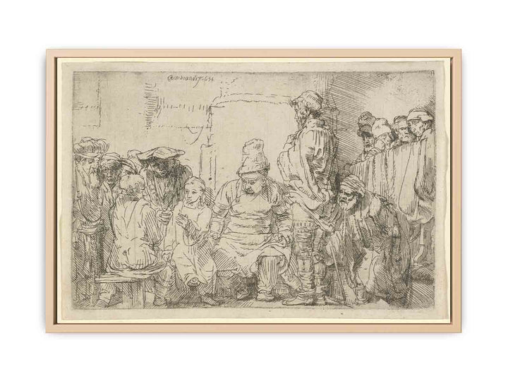 Christ seated disputing with the Doctors Painting