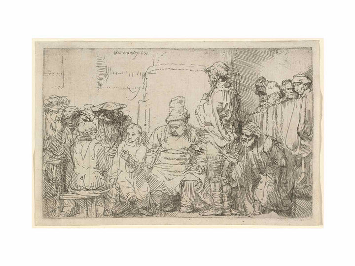Christ seated disputing with the Doctors Painting