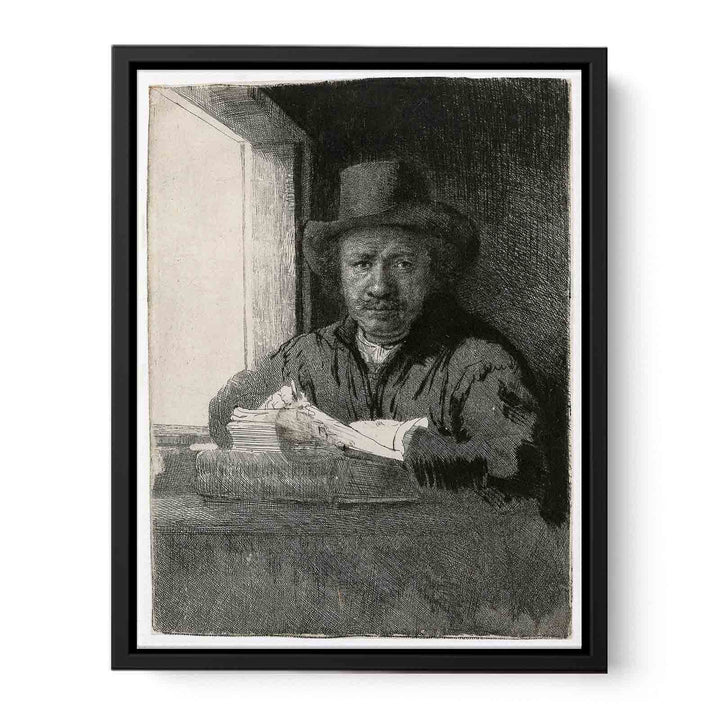 Self Portrait Drawing At A Window
 Painting
