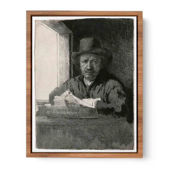 Self Portrait Drawing At A Window
 Painting