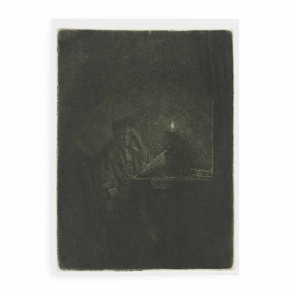 A Student at a Table by Candlelight
 Painting