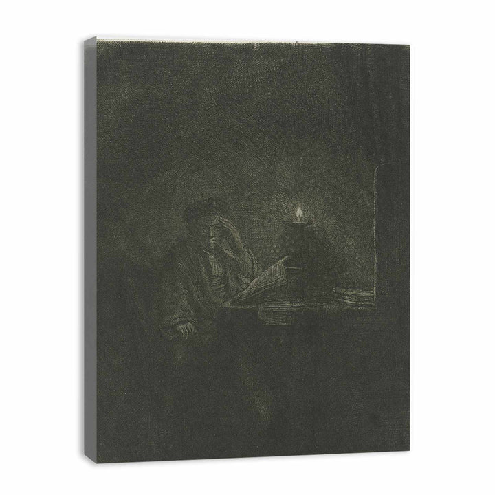 A Student at a Table by Candlelight
 Painting