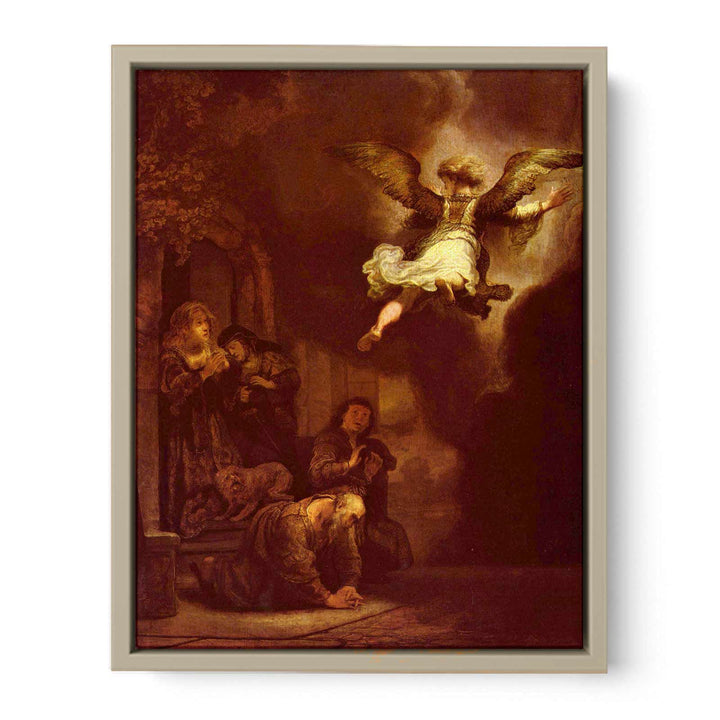 The angel Raphael leaving the family of Tobit
 Painting