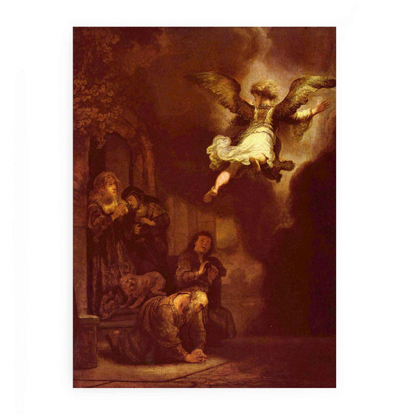 The angel Raphael leaving the family of Tobit
 Painting