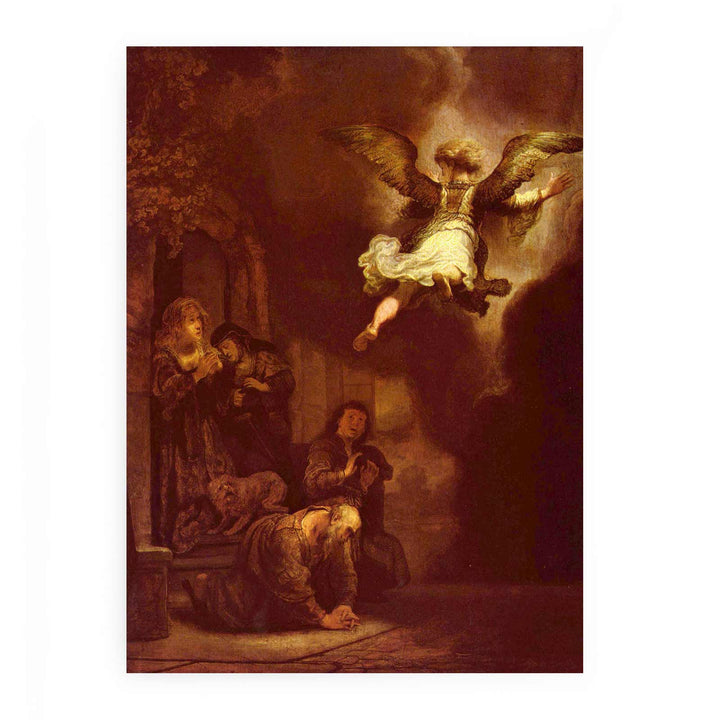 The angel Raphael leaving the family of Tobit
 Painting