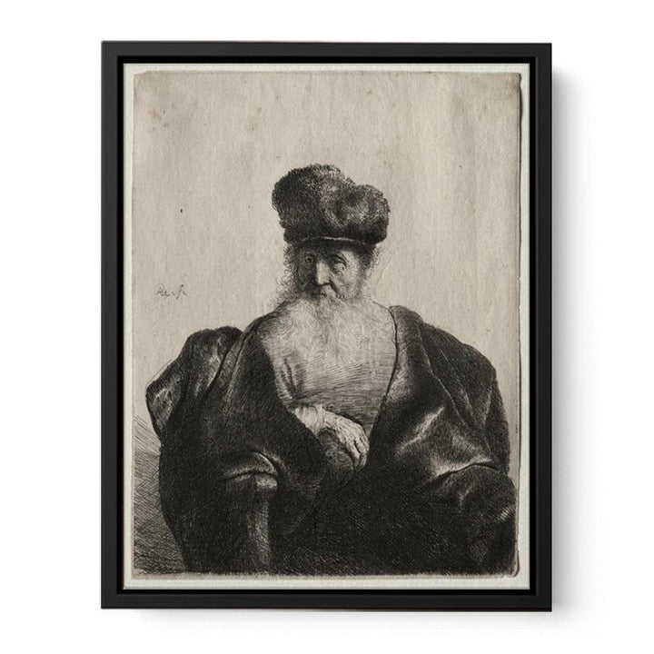 An old Man with Beard, fur Cap and velvet Cloak
 Painting