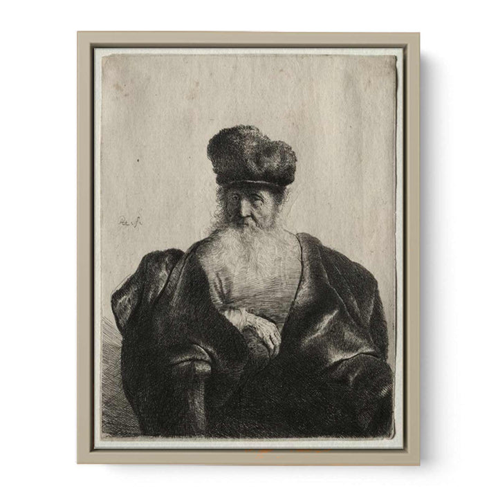 An old Man with Beard, fur Cap and velvet Cloak
 Painting
