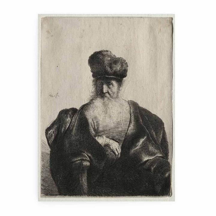 An old Man with Beard, fur Cap and velvet Cloak
 Painting